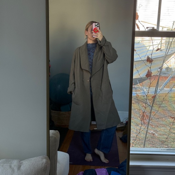 Carole Little Olive Trench Coat - Picture 2 of 3